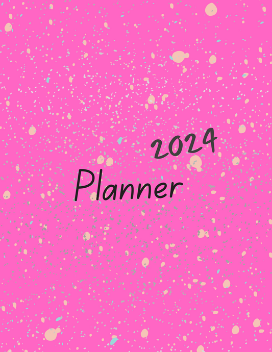 Pink Cami 2024 Monthly Planner with Weekly Reflections - Printable